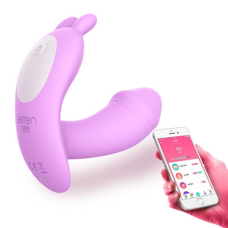 love APP Bluetooth Control Butterfly Vibrator Dildo - Fefe's Fantasy Boutique